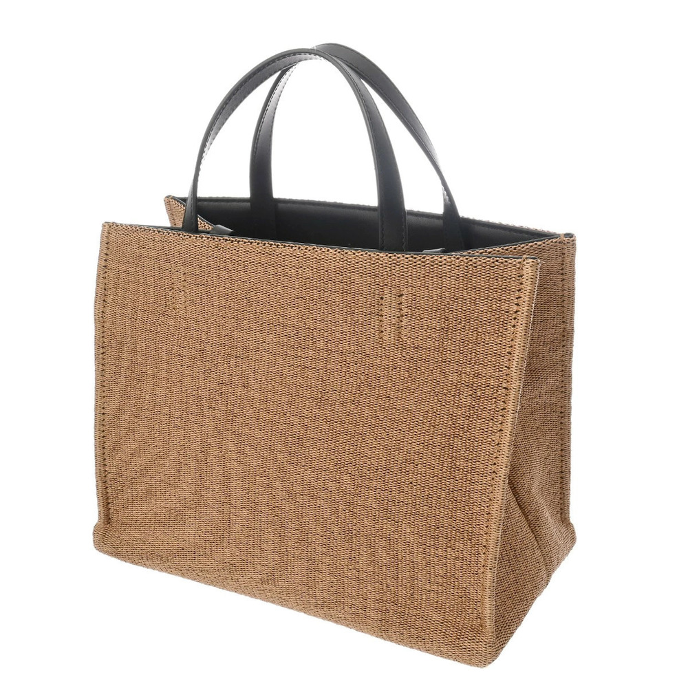 Salvatore Ferragamo Miele Black Leather Bag Raffia Tote